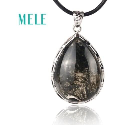 MELE natural green ghost phantom garden crystal pendant for women and man,25X35mm water drop shape simple jewelry
