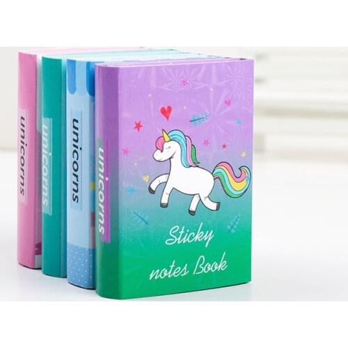 Cute cartoon Unicorn 6 Folding Memo Pad laser N Times Sticky Notes Memo Notepad Bookmark Gift Stationery