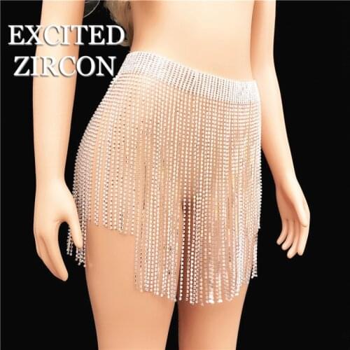 Fashion sexy crystal female body chain waist chain tassel crystal Bling body chain luxury nightclub Valentines Day gift