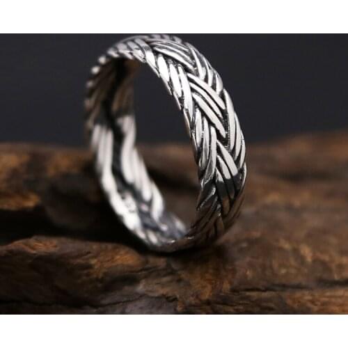 Solid 925 Sterling Silver Weave Rings Men Women Simple Band Triple Strand Braided Romantic Lovers Thai Silver Rings 925 Jewelry
