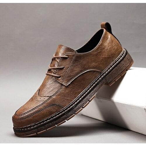 Men Leather Casual Shoes Men Soft Loafers Moccasins Comfortable Basic Flats Men Handmade Brand Footwear Handmade Oxford