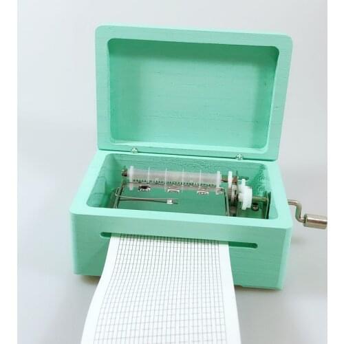 Paper strip DIY music box, 30 note hand crank photo music box gifts for lovers, custom engraved music box, personalized gift