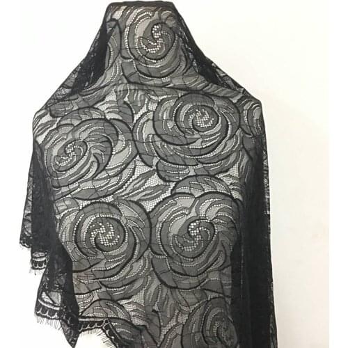 3M/Lot Blace Soft Mesh Eyelash Lace Sewing Fabric For Dress Home Curtain Decoration DIY Material