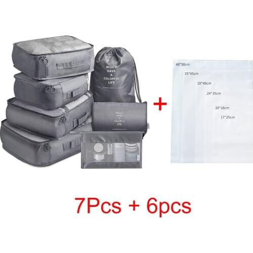 7 Pieces Set Travel Organizer Travel Suitcase Set Storage Items Organizer For Clothes For Shoes Storage Cosmetic Bag Organizer