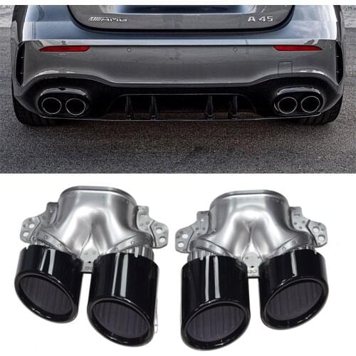 Exhaust Tip For Benz W177 A35 C118 CLA35 X247 GLB35 A45S 2020+ Rear Bumper Muffler Exhaust Tips Pipe Car Exhaust