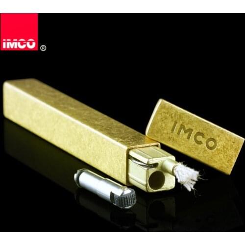 2018 New Genuine IMCO Lighter Delicacy Mini Slim Lighter Original Oil Gasoline Cigarette Lighter Cigar Fire Pure Copper Petrol