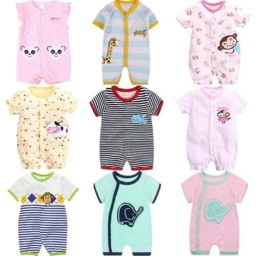 2021 Summer New Girl Clothes Newborn Cartoon Girl Short-Sleeved Boxer Jumpsuit 0-24 Months Cute Baby Boy Romper