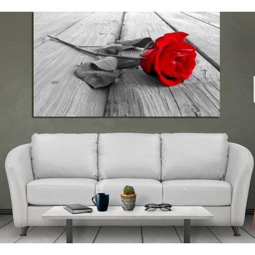SELFLESSLY ART Red Rose Flower Posters And Prints Canvas Painting Home Decor HD Plant Pictures Wall Art For Living Room No Frame