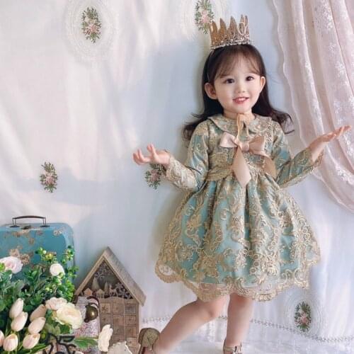 Girl Spanish Princess Wseet Birthday Party Dress New Korean Version of Childrens New Year Dress Kids Dresses for Girls