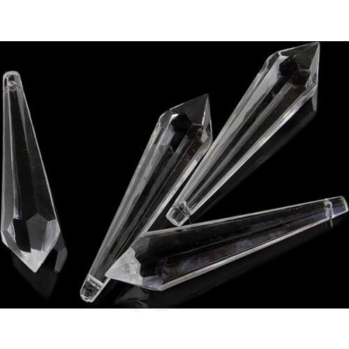 Wholesales 76mm Acrylic Plastic Chandelier Pendants Icicle U-Drop Prism Pendants For Hotel/bar Lighting Decor