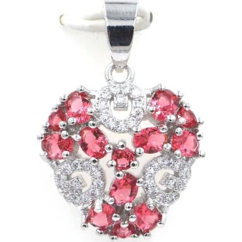 27x18mm Stunning Created Pink Raspberry Rhodolite Garnet Purple Amethyst Daily Wear Silver Pendant Wholesale