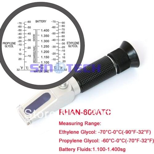 Free shipping Hand held new design Antifreeze coolant Refractometer RHAN-600ATC glycol car refractometr with C and F degree