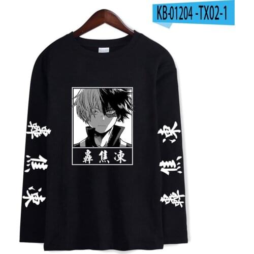 Boku No Hero Academia Shirts Crew Neck Mens T-Shirt Long Sleeve Women Tshirt Unisex Harajuku Anime Shoto Todoroki Clothes