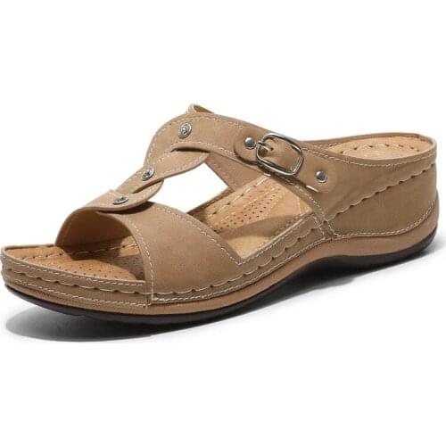 Women Sandals Breathable Comfort Shopping Ladies Walking Shoes Wedge Heels Summer Platform Sandal Shoes Mujer Plus size 45