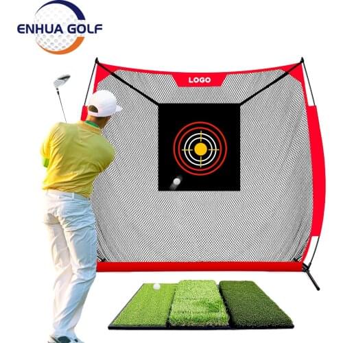 ENHUA RTN 7' x 7' Golf Hitting Net Heavy-Duty Steel Frame and 5 Ply-Knotless Netting Practice Golf Net | Professional Golf Dri