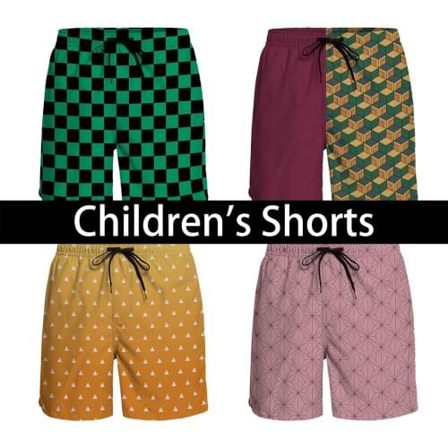 Children Casual Shorts Demon Slayer Short Pants Breathable Quick Dry Beach Pants Running Sports Shorts Children Board Shorts
