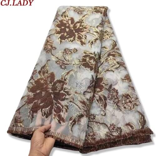 5 Yard Swiss Fabric Latest Embroidery African 100% Cotton Voile Lace Popular Dubai Style For wedding Party Dress Material A04