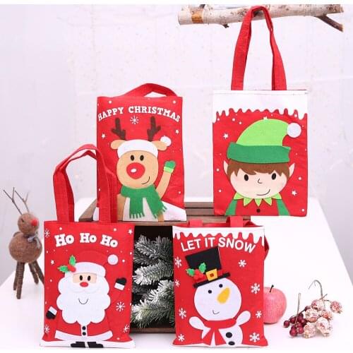 Buena Suerte Merry Chrismas Bag Kids Gift Candy Bags Pouch Mini Handbag Christmas Decoration for Home Party New Year Decoration