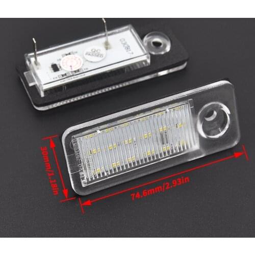 2Pcs Error Free LED License Number Plate Light Lamps For Audi A6 4F RS6 C6 A4 B6 B7 S4 RS4 A3 8P Q7 4L A5 8F A8 4H S8 D4