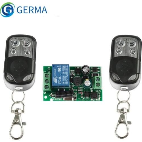 GERMA 433Mhz Wireless Remote Control Switch AC 85V ~ 250V 110V 220V 1CH Relay Receiver Module + RF Transmitter For Garage Door