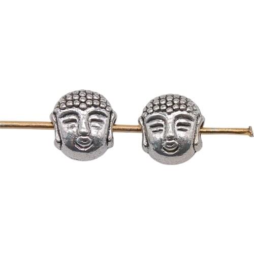 WYSIWYG 10pcs 7x7x5mm Buddha Charms Beads For Jewelry Making Buddha Small Hole Beads Double Sided Buddha Beads