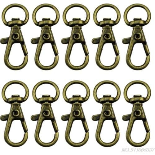 10Pcs Swivel Trigger Clips Snap Hooks Lobster Clasp Keychain Bag DIY Craft Key D18 20 Dropshipping
