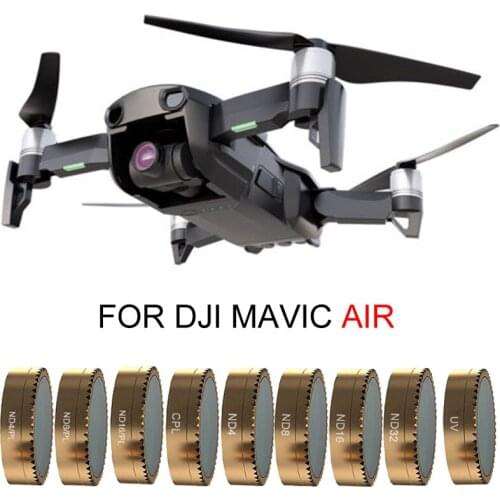 Gold HD Lens Filter Gimbal Camera Lens Filters PL-ND4/ND8/ND16/CPL/UV For DJI Mavic Air Drone