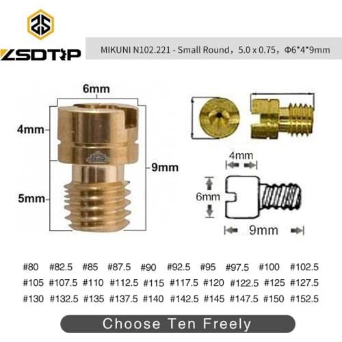 ZSDTRP 10Pcs/set Carbureot Main Jet Kit Set Motorcycle Carburetor Main Jet Kit For MIKUNI #80-#152.5 Choose Ten Freely