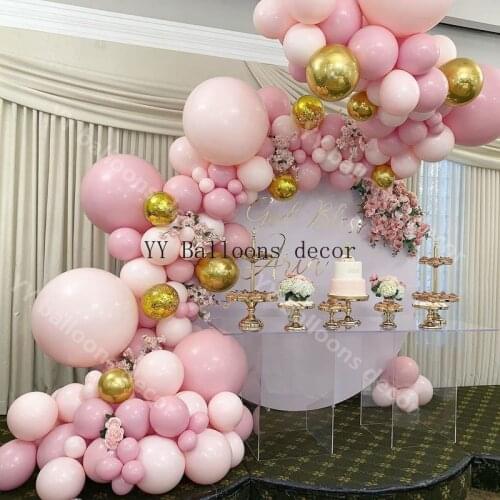 169pcs Balloon Garland Arch Kit DIY Baby Pink Peach 4D Gold Balloons for Birthday Baby Shower Weddings Party Decoration