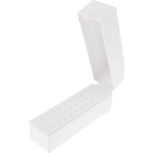 30 Holes Nail Drill Bits Display Holder Dustproof Stand Storage Organizer