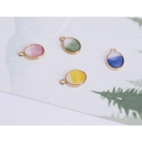 30pcs/Lot Oval 10*15mm Diy Design for Jewelry Making Earring Bracelet or Necklace Handmade Enamel Charms