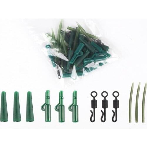 40PCS Carp Fishing Accessories Lead Clip Quick Change Swivel Tail Rubber Anti Tangle Sleeves for Carp Rigs Coarse Fishing Tackle
