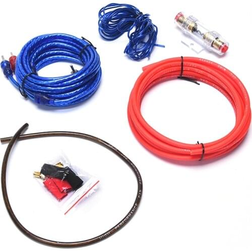 60 AMP Fuse Holder 8GA Power Cable Subwoofer Speaker 1500W Car Audio Wire Wiring Amplifier Installation Kit