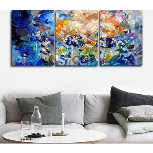 Abstract color flower 5d diy diamond painting full square round drill diamond embroidery mosaic triptych craft suppliesZP-1247