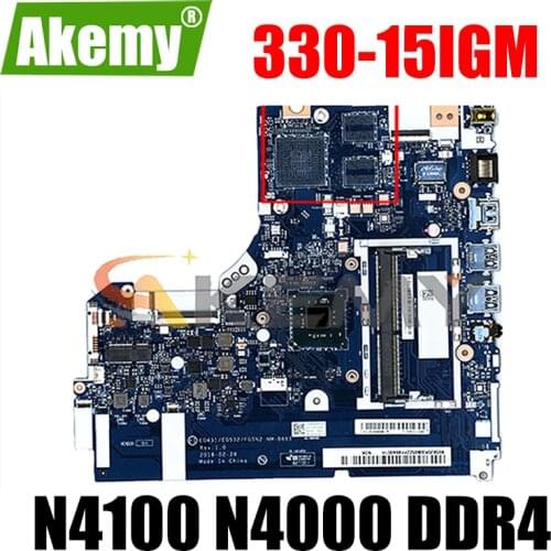 Akemy EG431 GE532 FG5N2 NM-B661 For Brand New Lenovo 330-15IGM Laptop Motherboard CPU N4100 N4000 DDR4