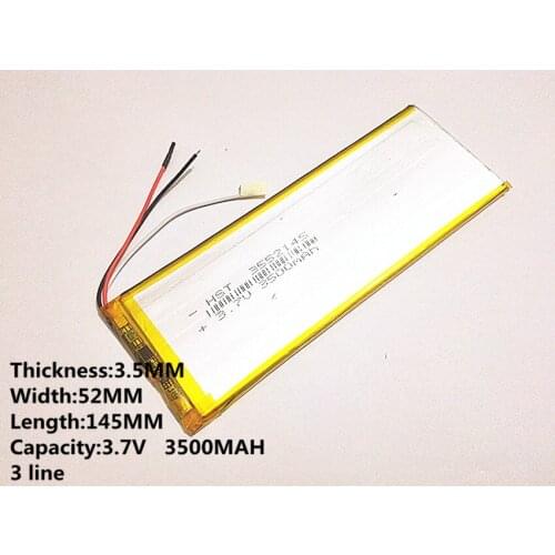 3.7V 3500mAh 3552145 Polymer Lithium Li-Po Rechargeable Battery For MP5 GPS DVD E-book Tablet PC mobile phone video game