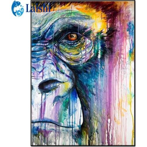 Diamond embroidery Doodle animal art gorilla full drill Square Diamond painting diamond painting Cross Stitch Rhinestone mosaic