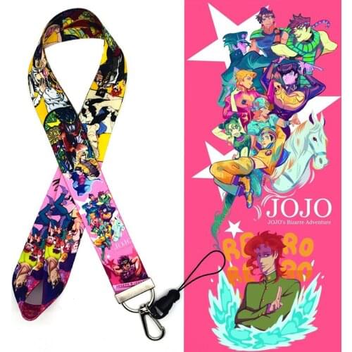 Jojos Bizarre Adventure Cosplay Keychain Straps Rope Cell Phone Neck Strap Lanyard for ID Card Anime Key Chain Lanyards