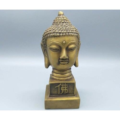 Open light bronze ware bronze Buddha head bronze Buddha seal bronze Buddha head buddhist bronze Buddha handicraft decorations