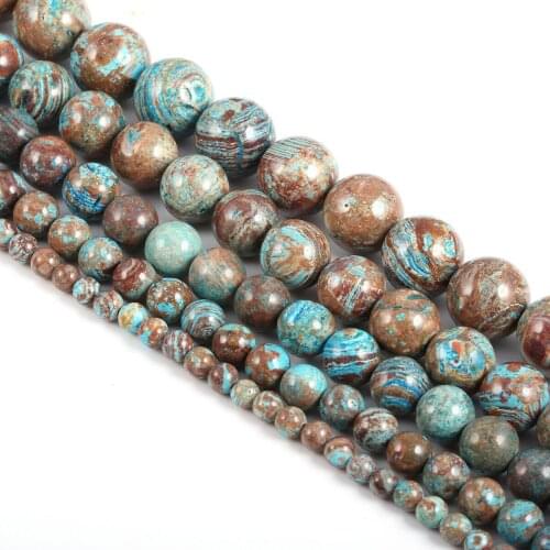 Natural Stone Beads Round vintage style Mixed Color Loose Spacer Beaded for Jewelry Making DIY Bracelet Necklace Accessories