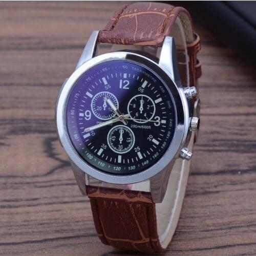 2020 Relogio Masculino Watches Men Fashion Sport Stainless Steel Case Leather Strap Watch Quartz Business Wristwatch Reloj Hombr