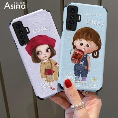 ASINA Imitation Lambskin Case For VIVO X50 60 30 Pro Cover Cartoon Silicone Bumper Cases For Vivo Z5X Z1Pro iQOO Neo Y17 V17