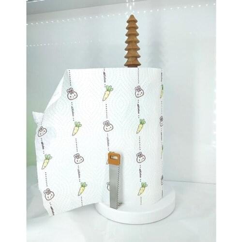 Toilet Roll Paper Holder With Suction Bottom Bathroom Paper Towel Stand Crafts Ornament Towel Paper Rack For Living Room