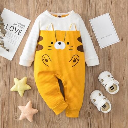 Baby Autumn Clothing Newborn Infant Baby Girls Boys Romper Cartoon Jumpsuit Long Sleeve Playsuit Clothes