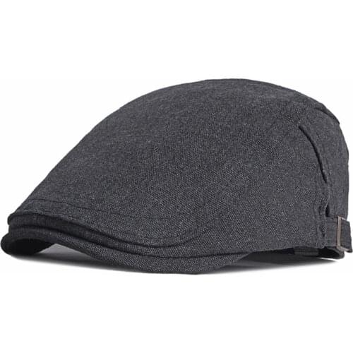 Spring Autumn Cotton Beret Hat For Men Solid Flat Brim Peaked Cap Women Herringbone Unisex Classic Western Newsboy Cap Wholesale