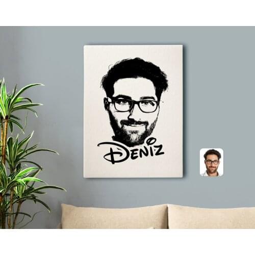 Personalized Is Men Silhouette Canvas Table 50x70cm-1B