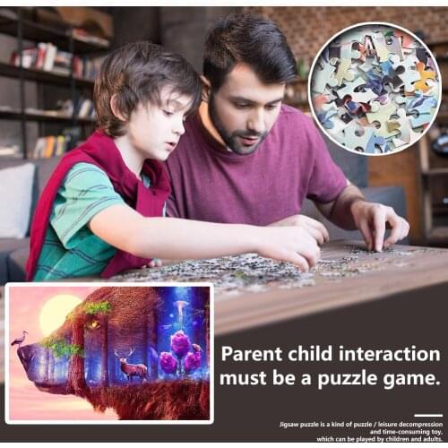 Interesting Jigsaw Paper Puzzles DIY Dreams of Bear Educational Toy Educational Learning Study Toy Gifts for Adults Kids