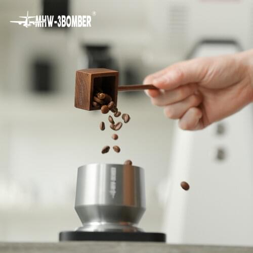 MHW-3BOMBER Square Measuring Spoon 8g Coffee Spoon Walnut Solid Wood Barista Tools Coffee Bar Accessories Dripping Coffee Tools