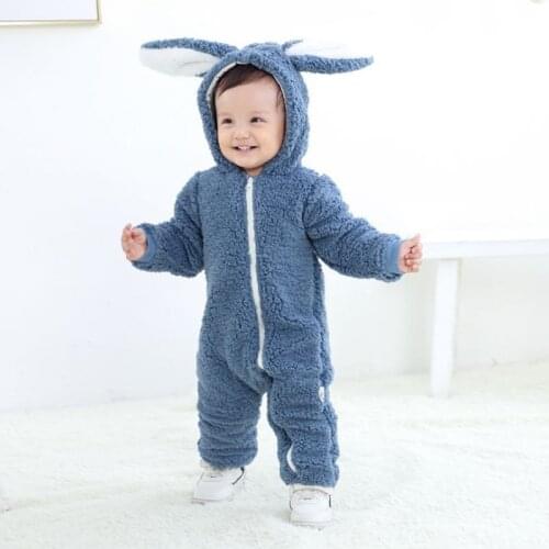 Newborn Baby Rompers 2021 Autumn Winter Warm Fleece Baby Costume Infant Bebe Kids Boy Girl Clothing Overall baby jumpsuits