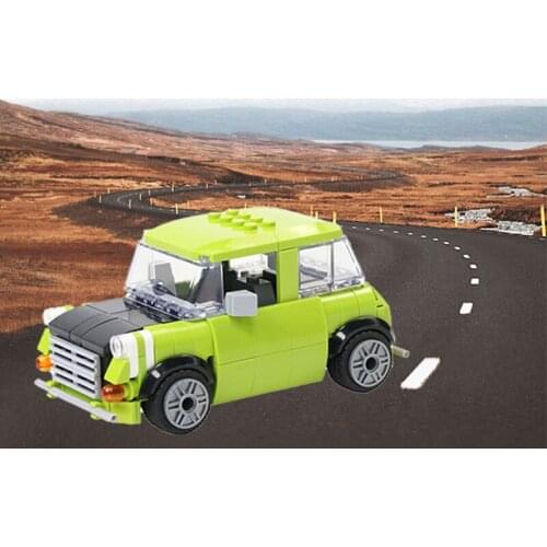 MOC Build Block Maker Movie Classic Mini Little Green Car Creative Assembly Model Childrens Toy DIY Build Bricks Birthday Gift